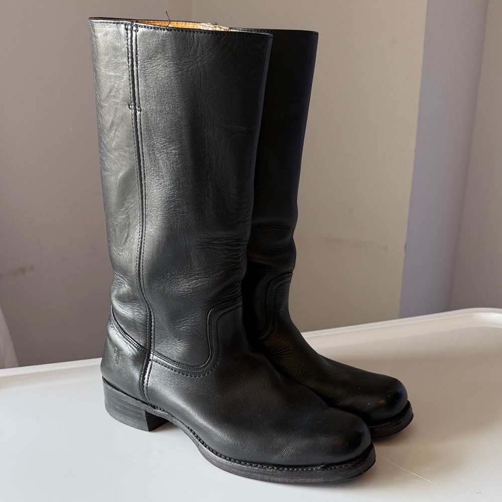 Frye 14L Campus Black Leather Men's Boots